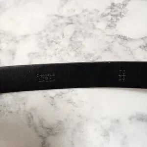 CHANEL | Accessories | Chanel Cc Crystal Logo Leather Belt  display picture 1